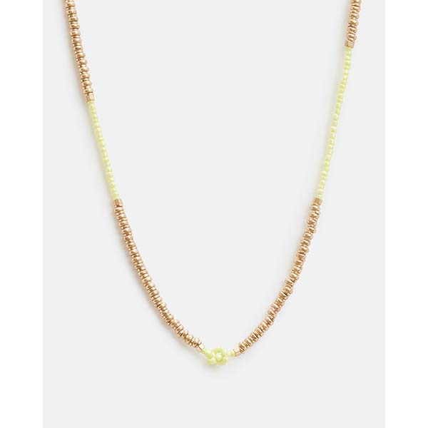 Allsaints Australia Womens Arti Knotted Bead Necklace Brass/Yellow AU95-927